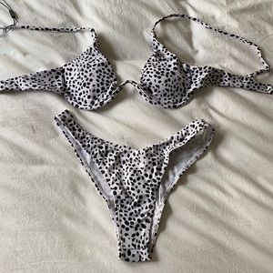 ZAFUL BIKINI Dalmatian Print CHEEKY NWT